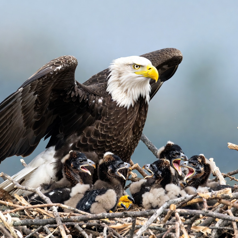 Bald Eagle Feeding Nestlings Bald Eagle Feeding Nestlings