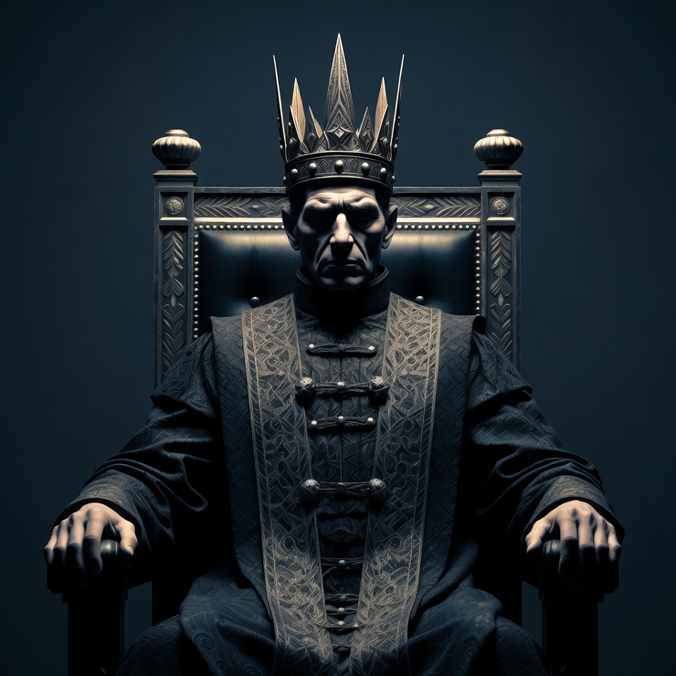 Dark king sitting on throne Dark king sitting on throne