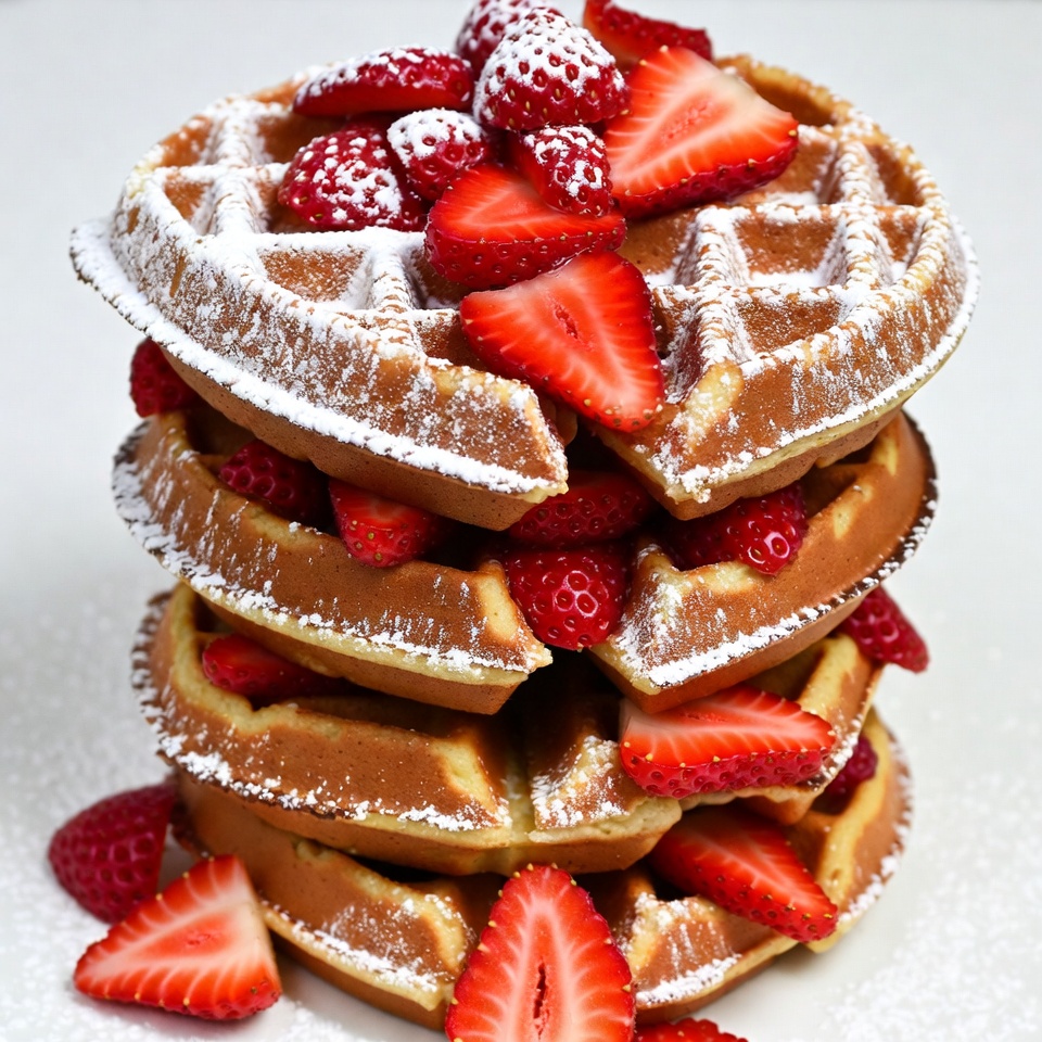Stack of Strawberries and Waffles Stack of Strawberries and Waffles