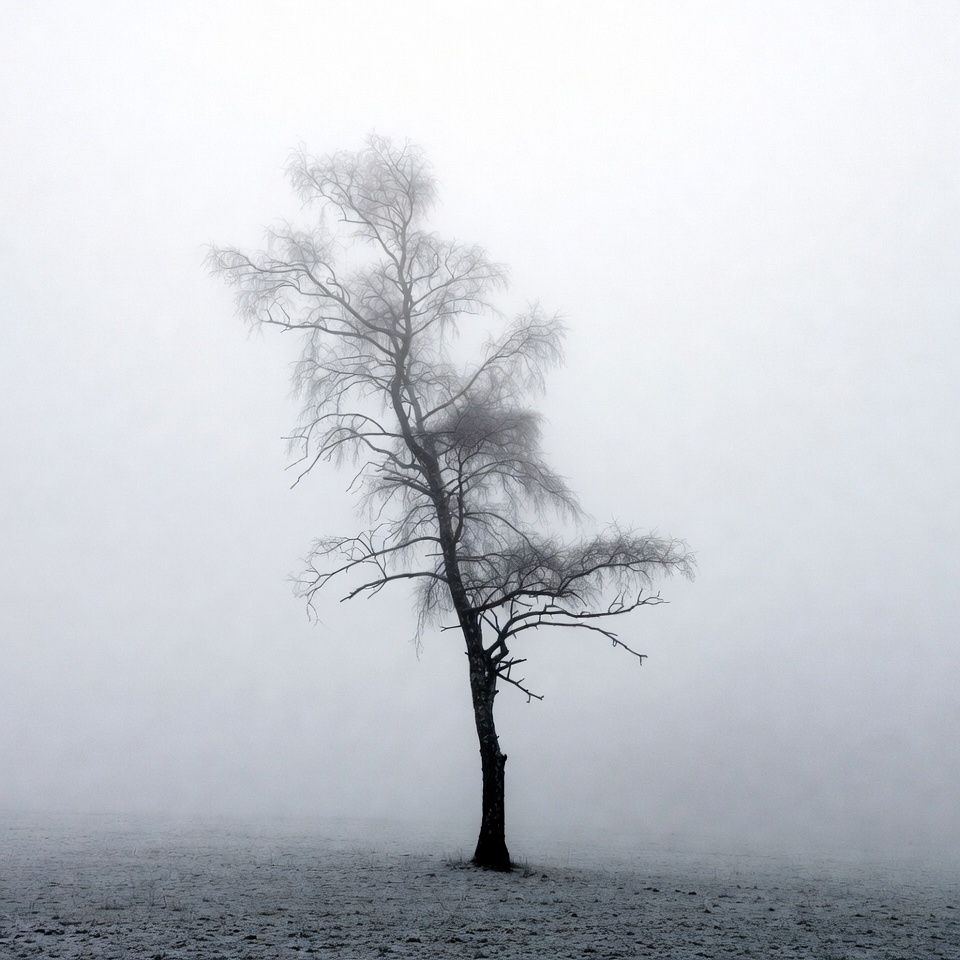 Lonely Tree in Snowy Fog Lonely Tree in Snowy Fog