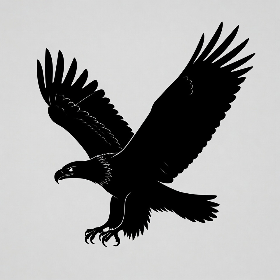 Bald eagle flying silhouette Bald eagle flying silhouette