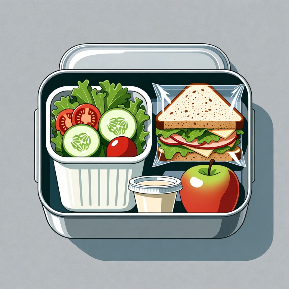 Healthy Lunchbox with Sandwich and Apple Healthy Lunchbox with Sandwich and Apple