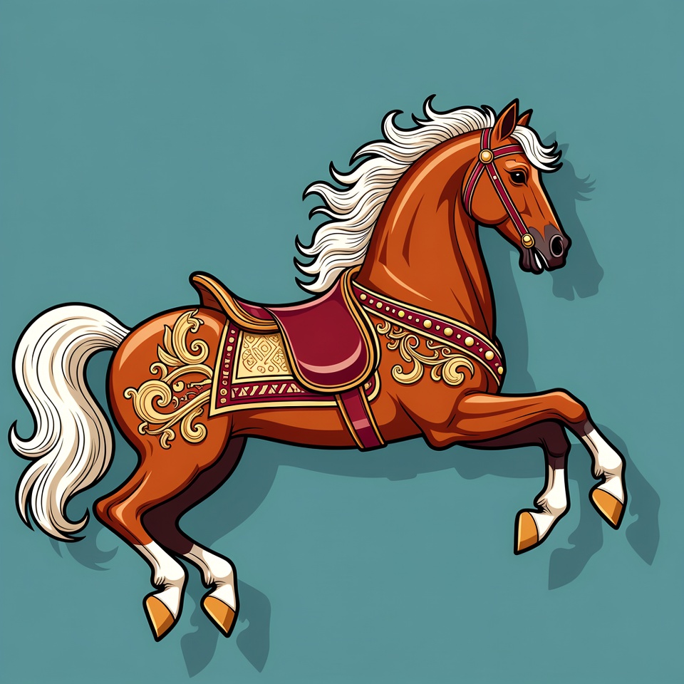 Galloping Horse with Ornate Saddle Galloping Horse with Ornate Saddle