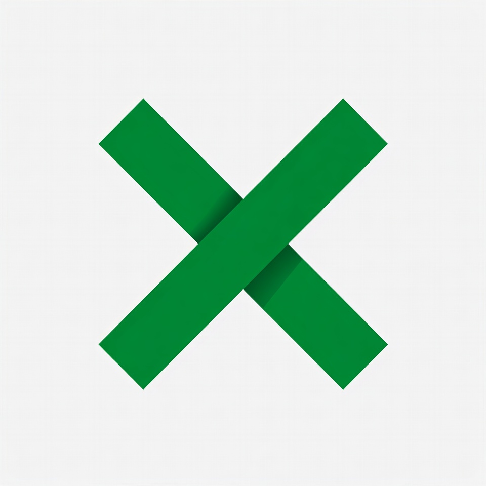 Green X mark icon Green X mark icon