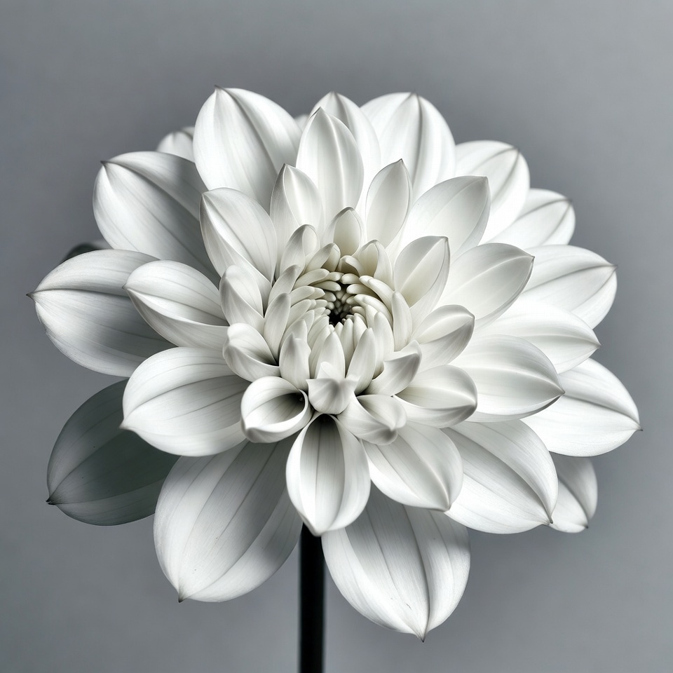 White Dahlia Flower Closeup White Dahlia Flower Closeup
