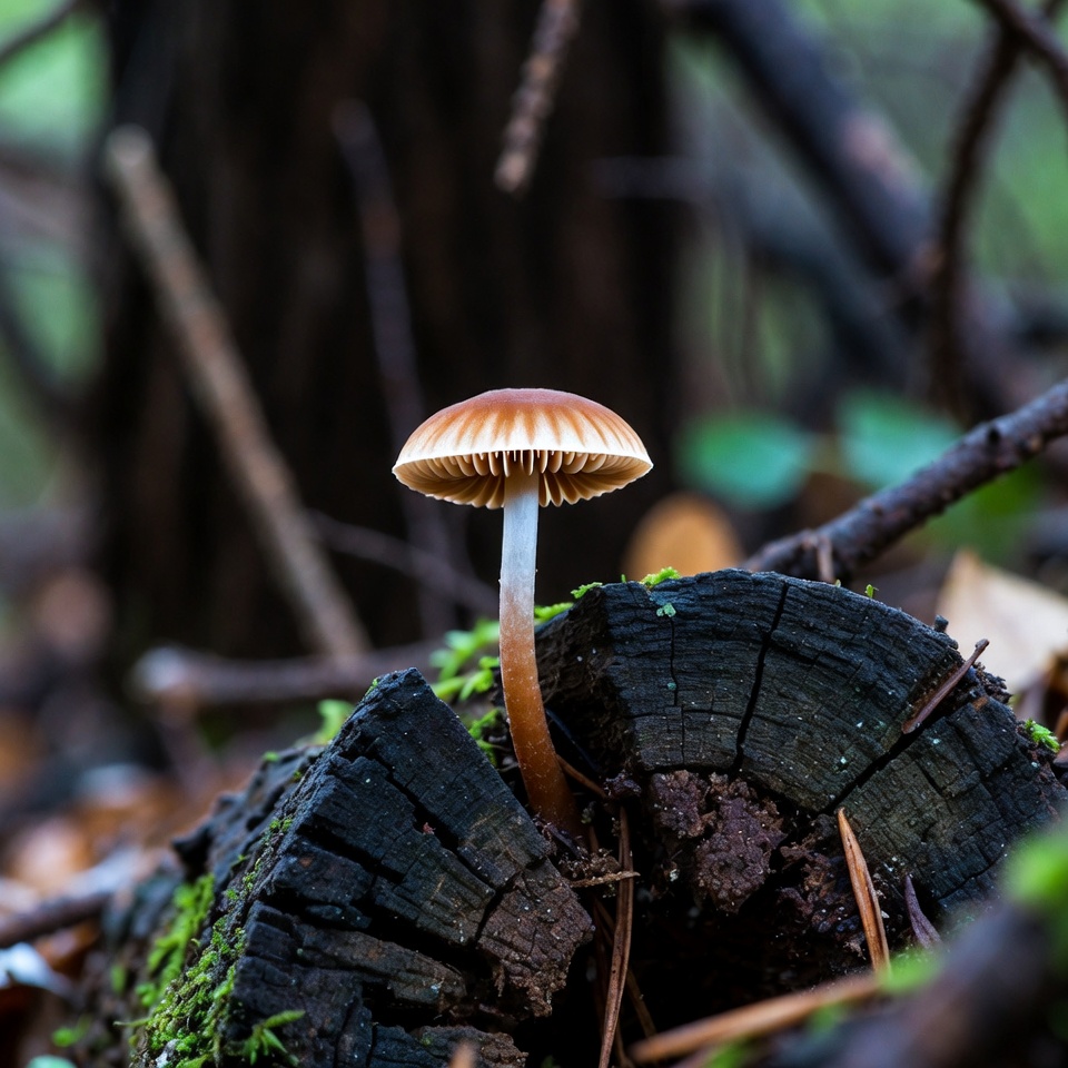 Mushroom on mossy tree stump Mushroom on mossy tree stump