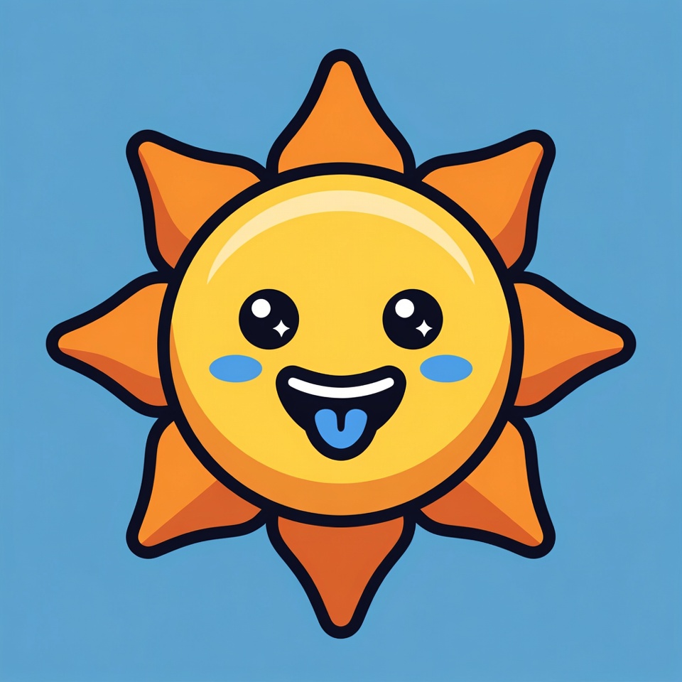 Cute Smiling Sun Illustration Cute Smiling Sun Illustration