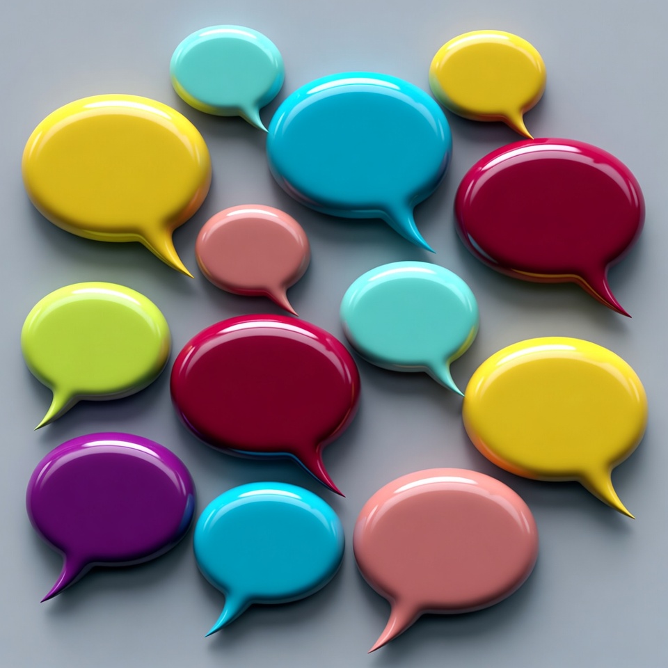 Colorful 3D Speech Bubbles Colorful 3D Speech Bubbles