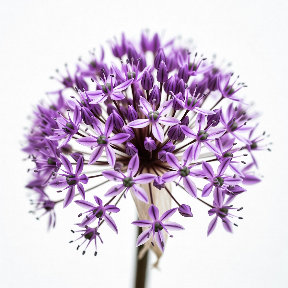Purple Allium Flower Closeup Purple Allium Flower Closeup