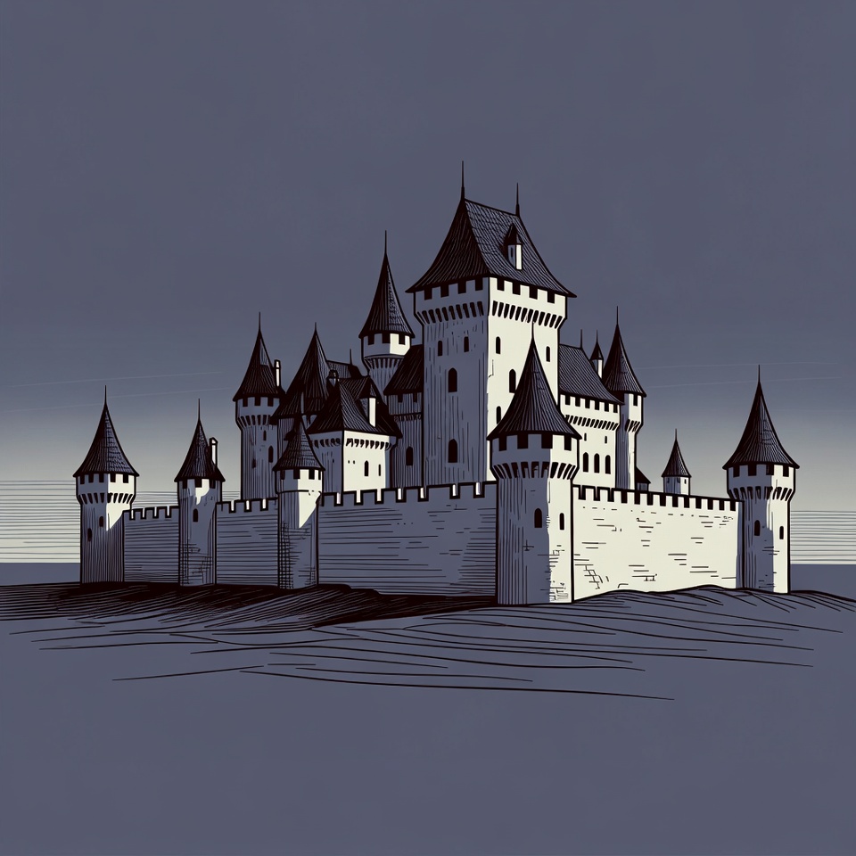 Medieval Castle Illustration Medieval Castle Illustration