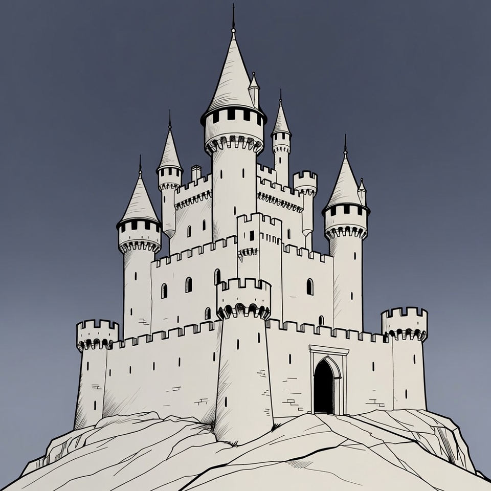 White Castle on Rocky Cliff White Castle on Rocky Cliff