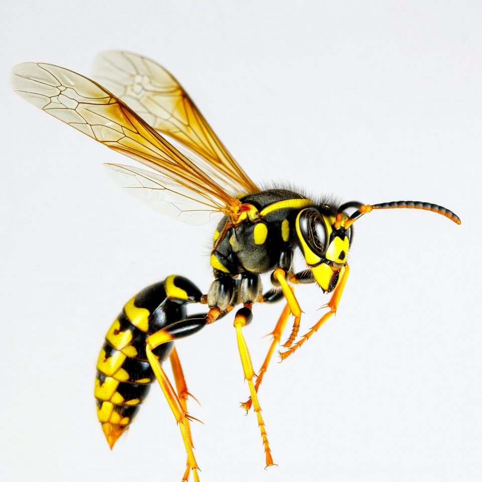 Yellow Jacket Wasp Flying Yellow Jacket Wasp Flying