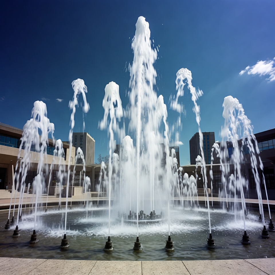 Large Fountain with Multiple Water Jets Large Fountain with Multiple Water Jets