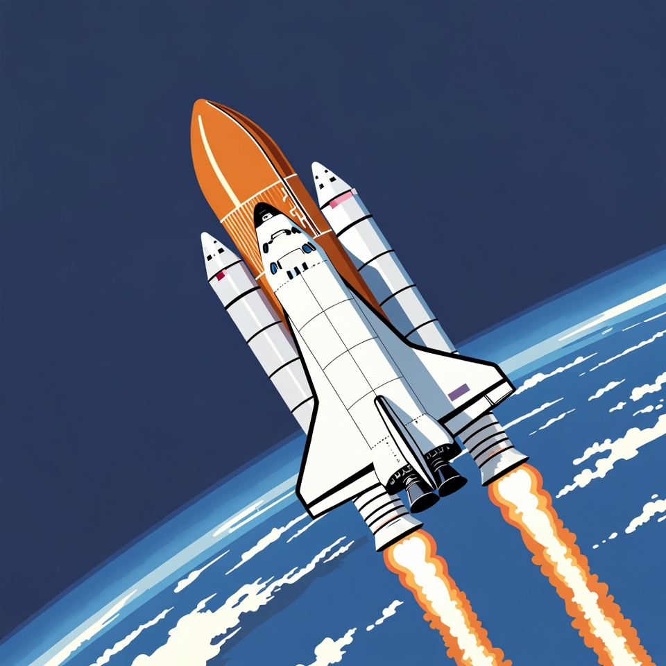 Space Shuttle Launching into Space Space Shuttle Launching into Space