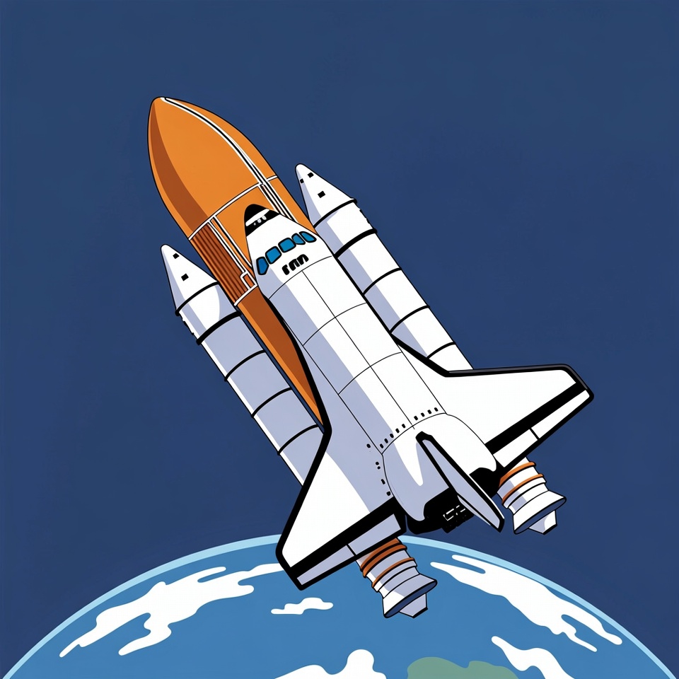Space Shuttle Launching Toward Earth Space Shuttle Launching Toward Earth