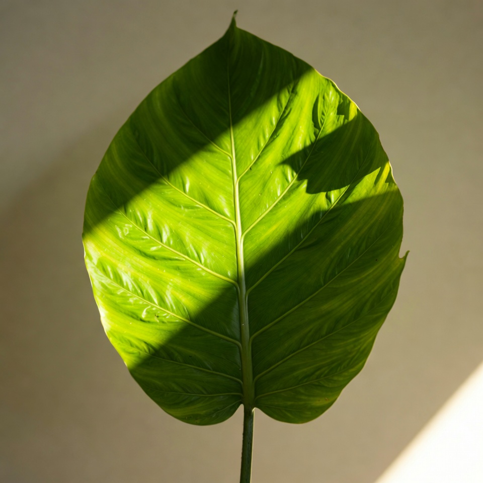 Green Leaf with Sunlight Shadow Green Leaf with Sunlight Shadow