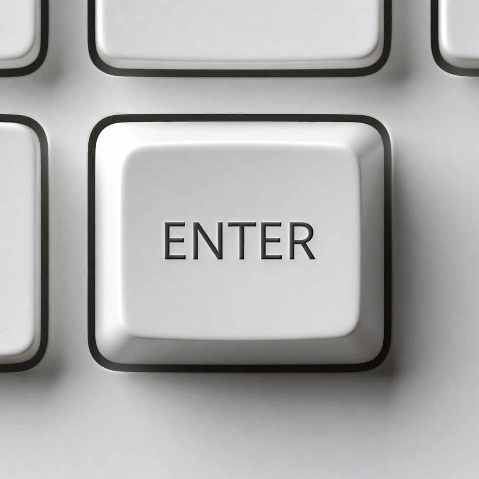 White ENTER Keyboard Key White ENTER Keyboard Key