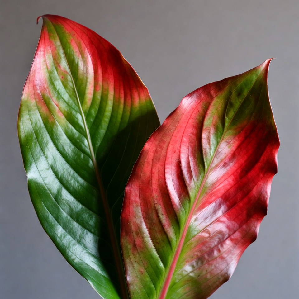 Red Green Heart Shaped Leaves Red Green Heart Shaped Leaves