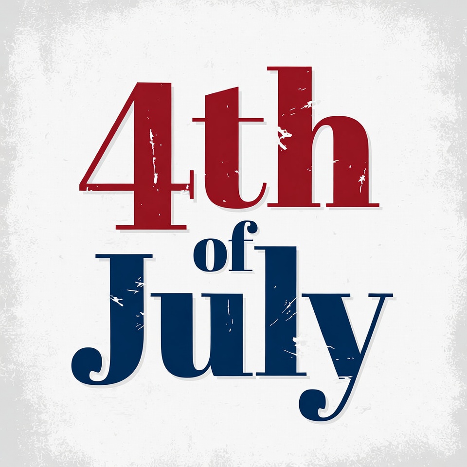4th of July Text Graphic 4th of July Text Graphic