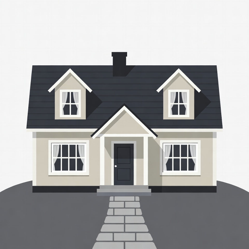 Simple beige house illustration Simple beige house illustration