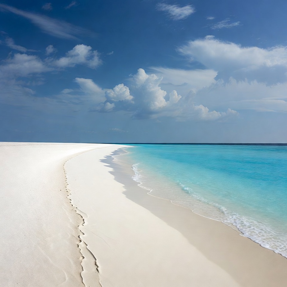 Footprints on white sandy beach Footprints on white sandy beach