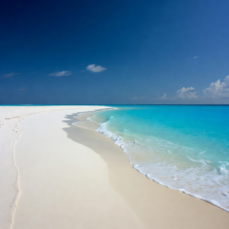 White sand beach turquoise ocean White sand beach turquoise ocean