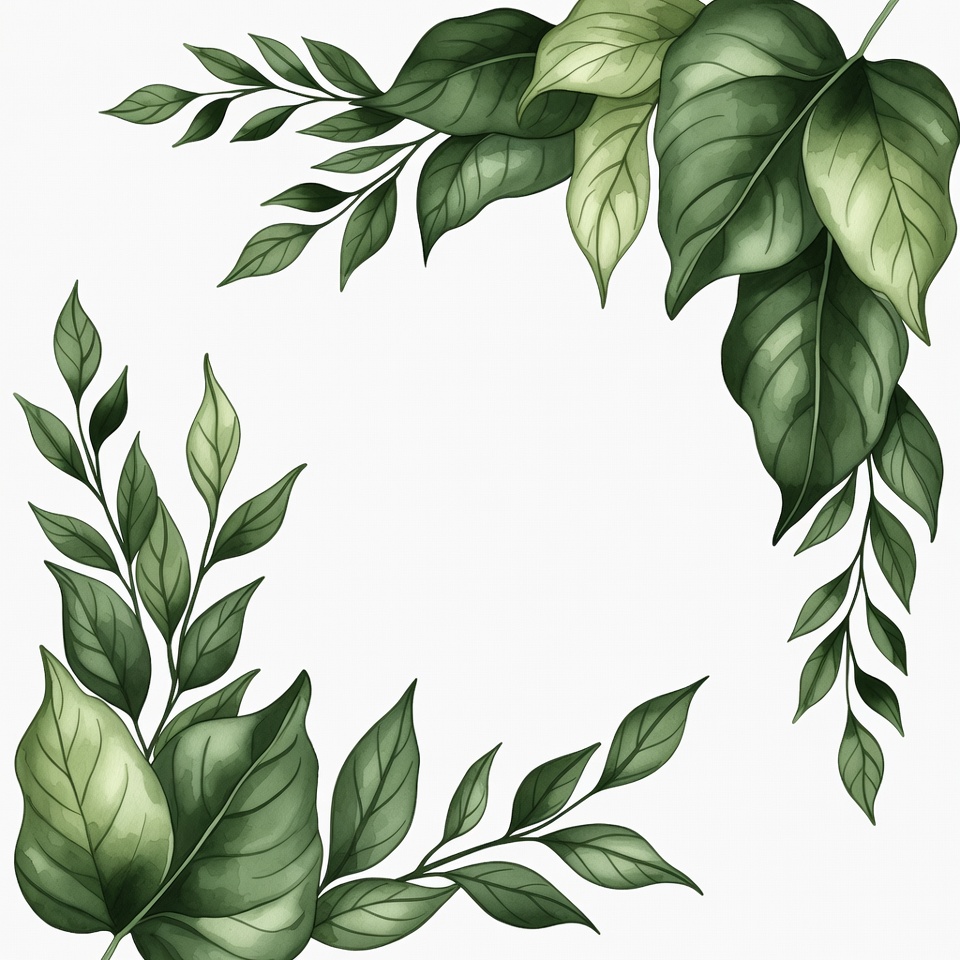 Green Leaf Corner Illustration Green Leaf Corner Illustration