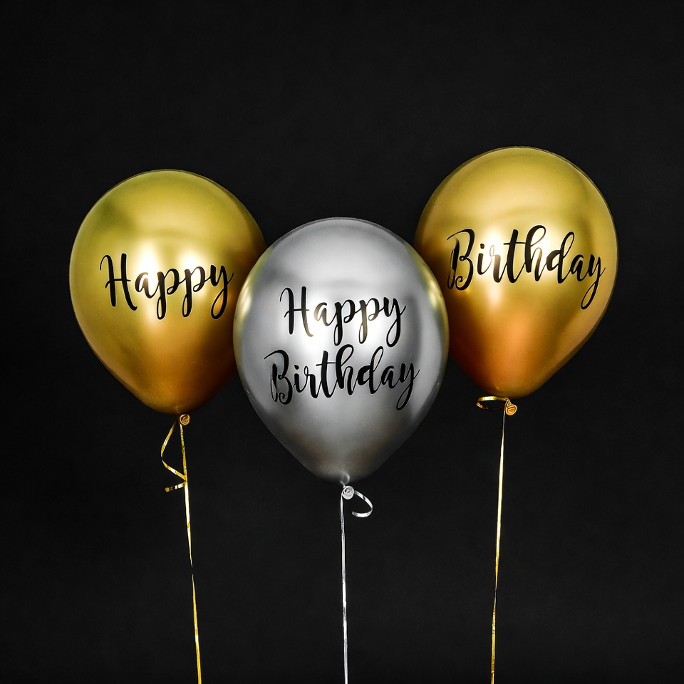 Happy Birthday Gold Silver Balloons Happy Birthday Gold Silver Balloons
