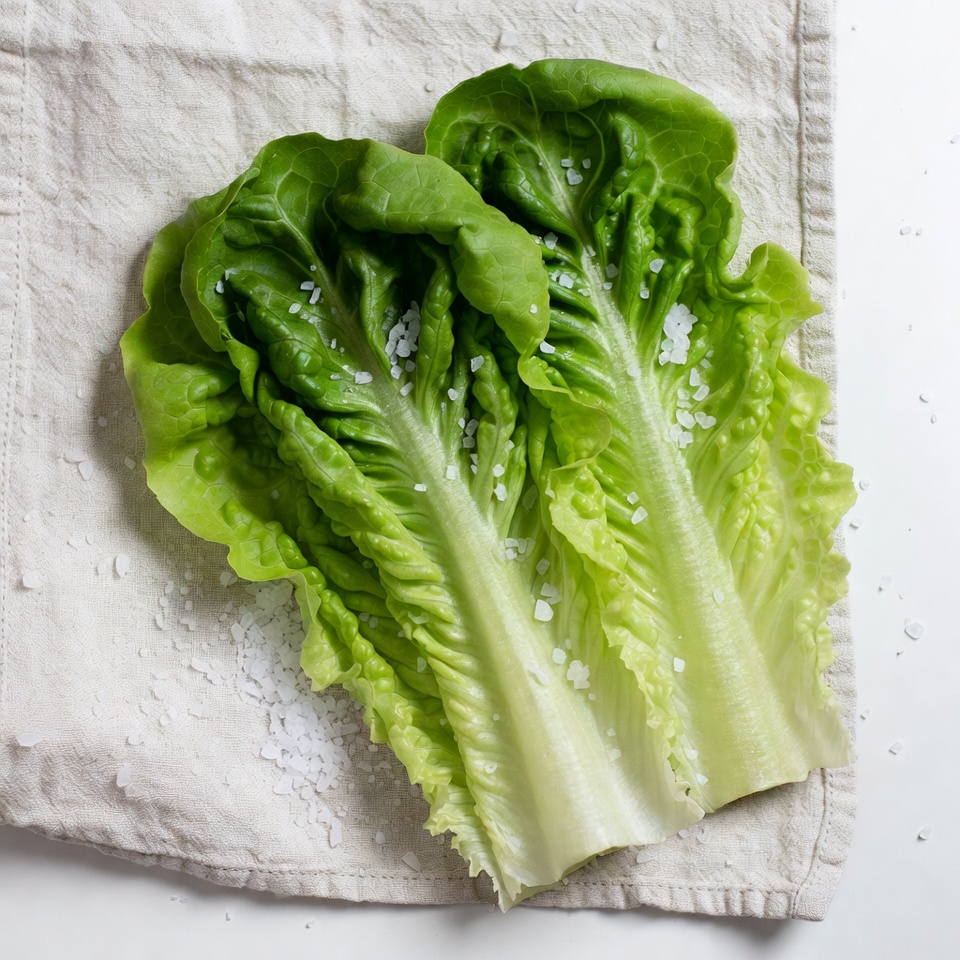 Fresh Lettuce Leaves with Salt Fresh Lettuce Leaves with Salt