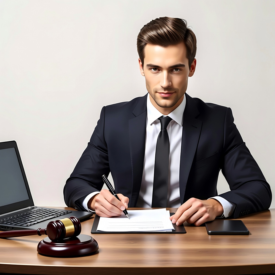 Man signing document at desk Man signing document at desk