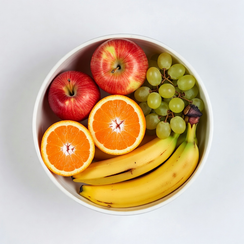 Fruit Bowl with Apples Oranges Grapes Bananas Fruit Bowl with Apples Oranges Grapes Bananas