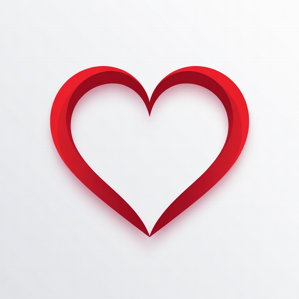 Red 3D Heart Illustration Red 3D Heart Illustration