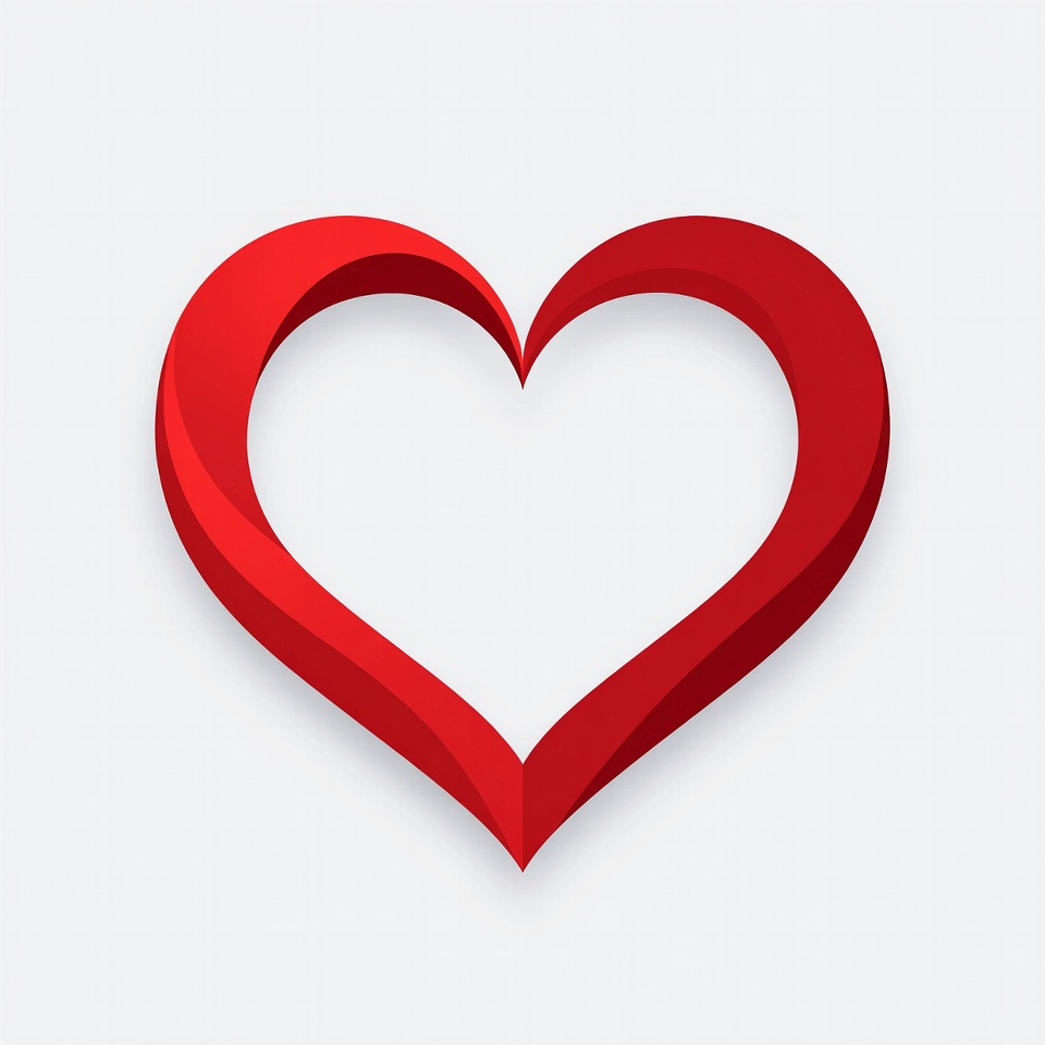 Red 3D Heart Icon Red 3D Heart Icon