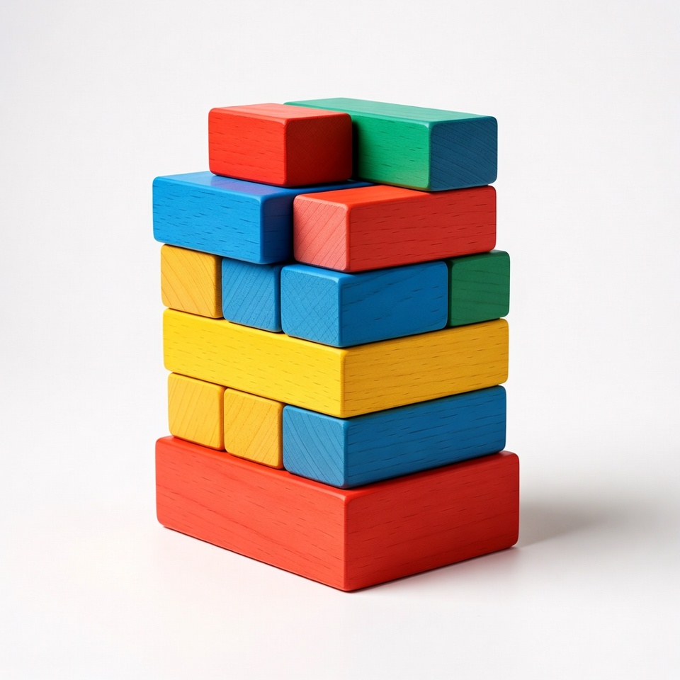 Colorful wooden building blocks tower Colorful wooden building blocks tower