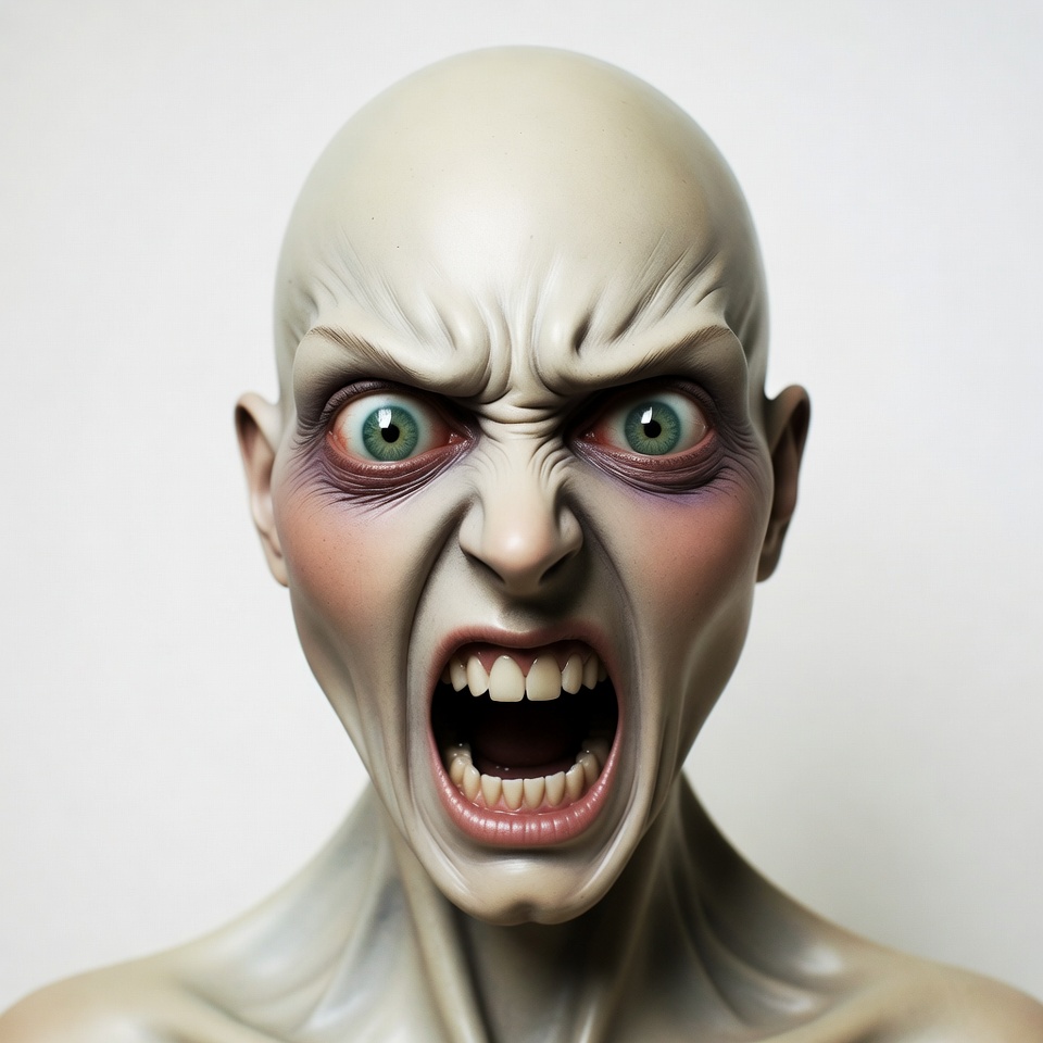 Bald Zombie Woman Screaming Bald Zombie Woman Screaming