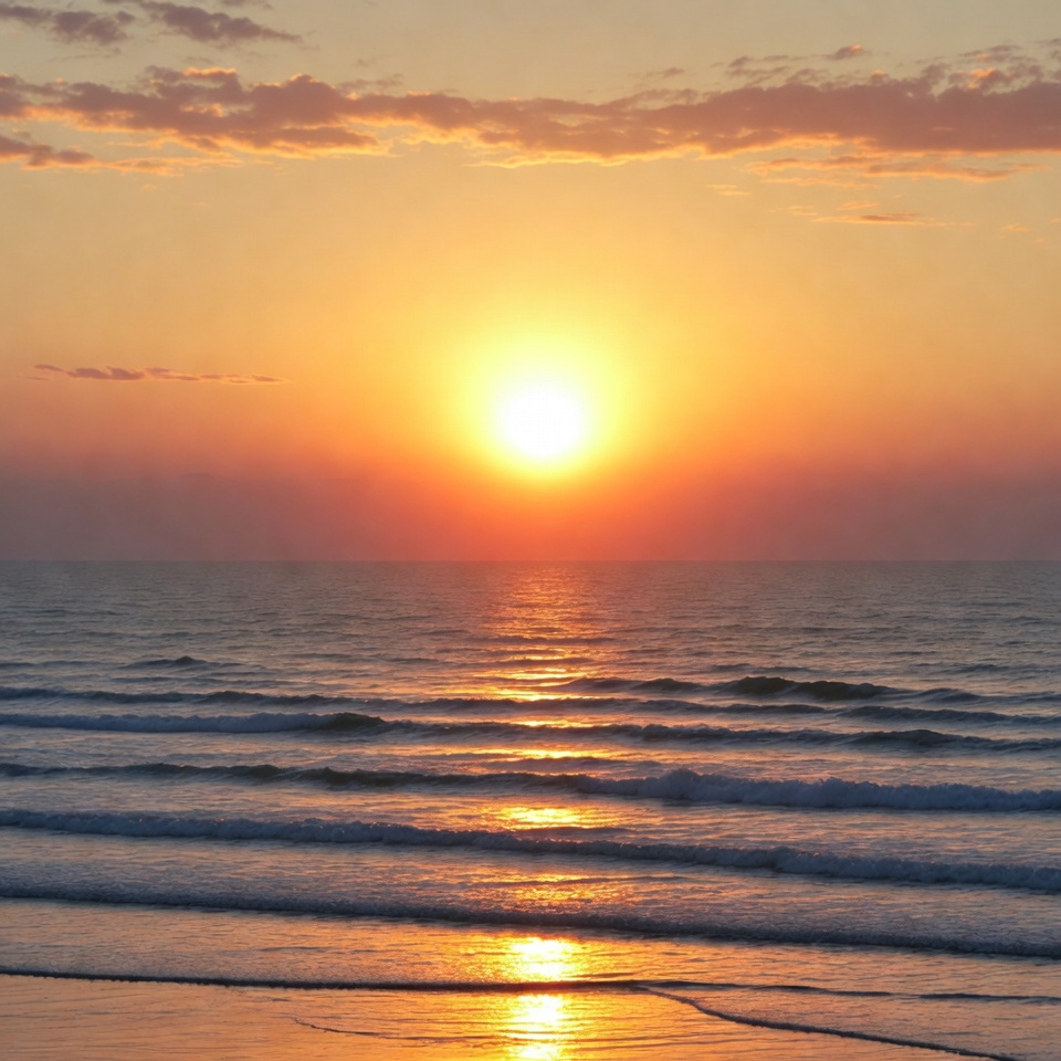 Sunset over ocean waves Sunset over ocean waves