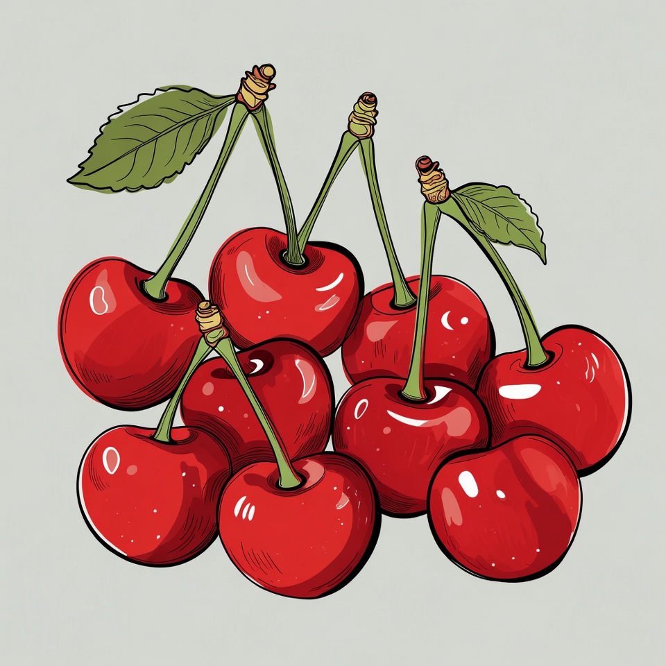 Bunch of red cherries illustration Bunch of red cherries illustration