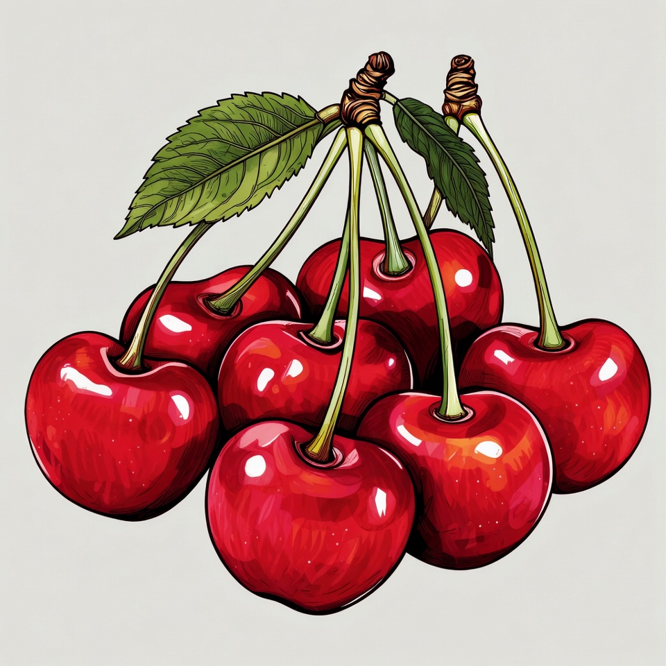 Bunch of ripe red cherries Bunch of ripe red cherries