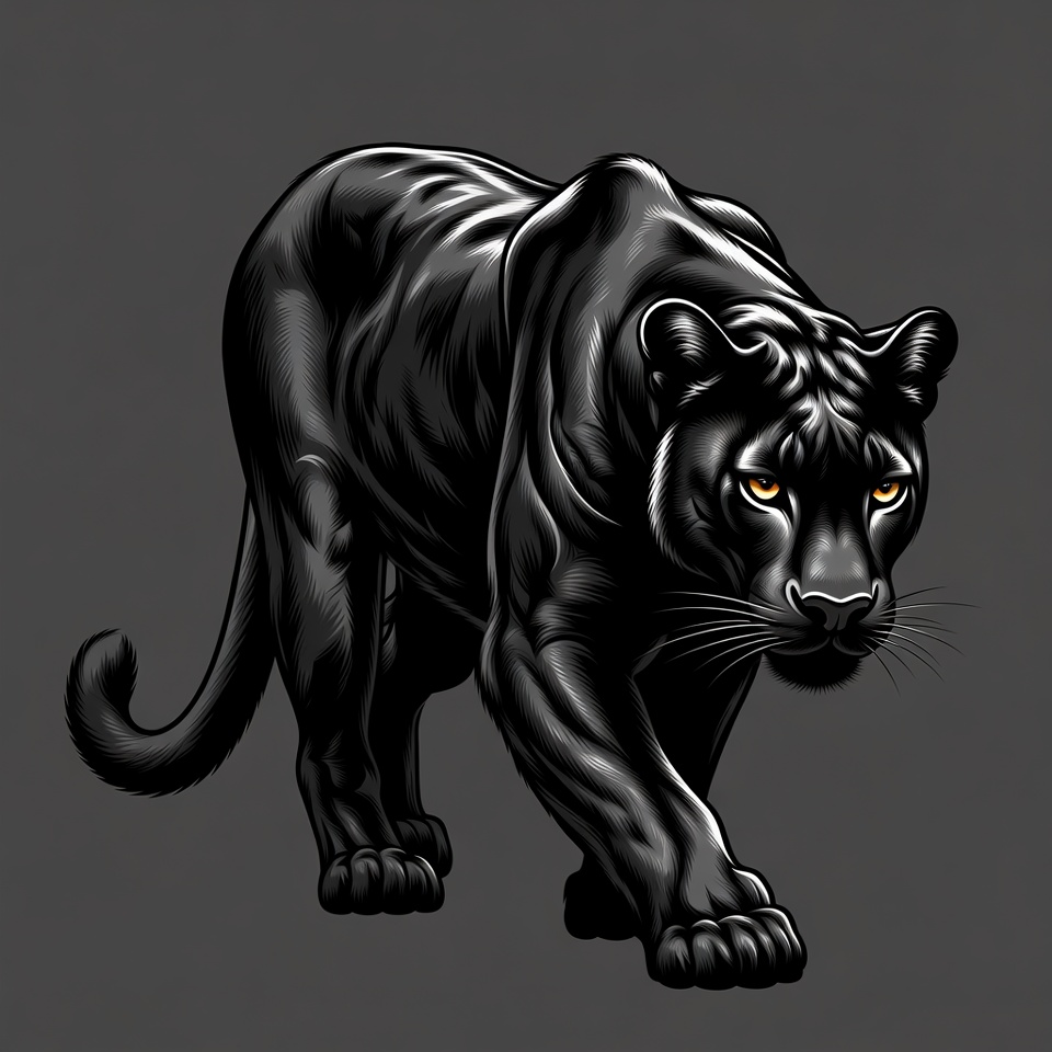 Black Panther Prowl Illustration Black Panther Prowl Illustration
