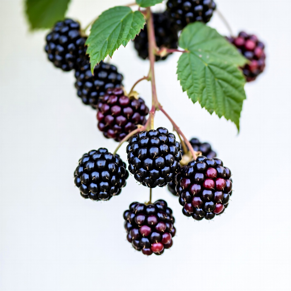 Ripe blackberries on green leaves Ripe blackberries on green leaves