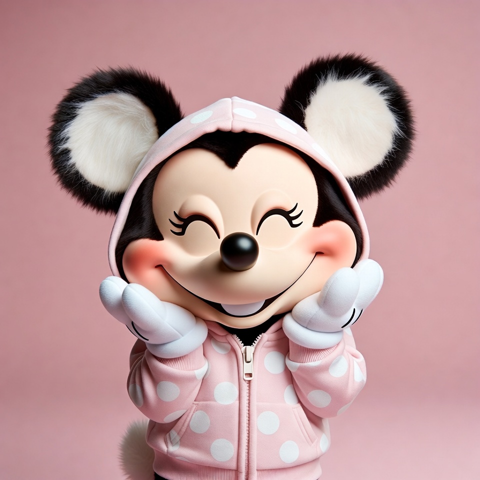 Minnie Mouse in pink hoodie Minnie Mouse in pink hoodie