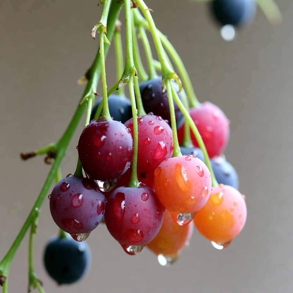Bunch of colorful grapes with water droplets Bunch of colorful grapes with water droplets