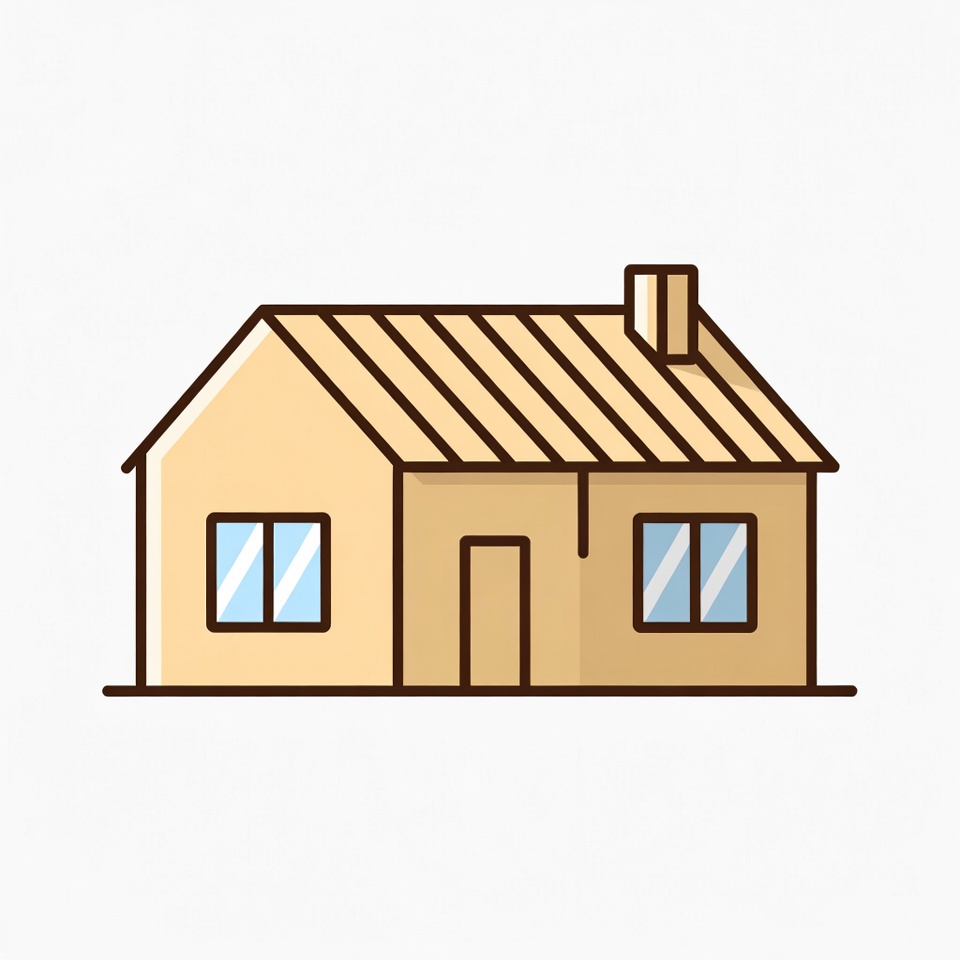 Cartoon House with Chimney Cartoon House with Chimney