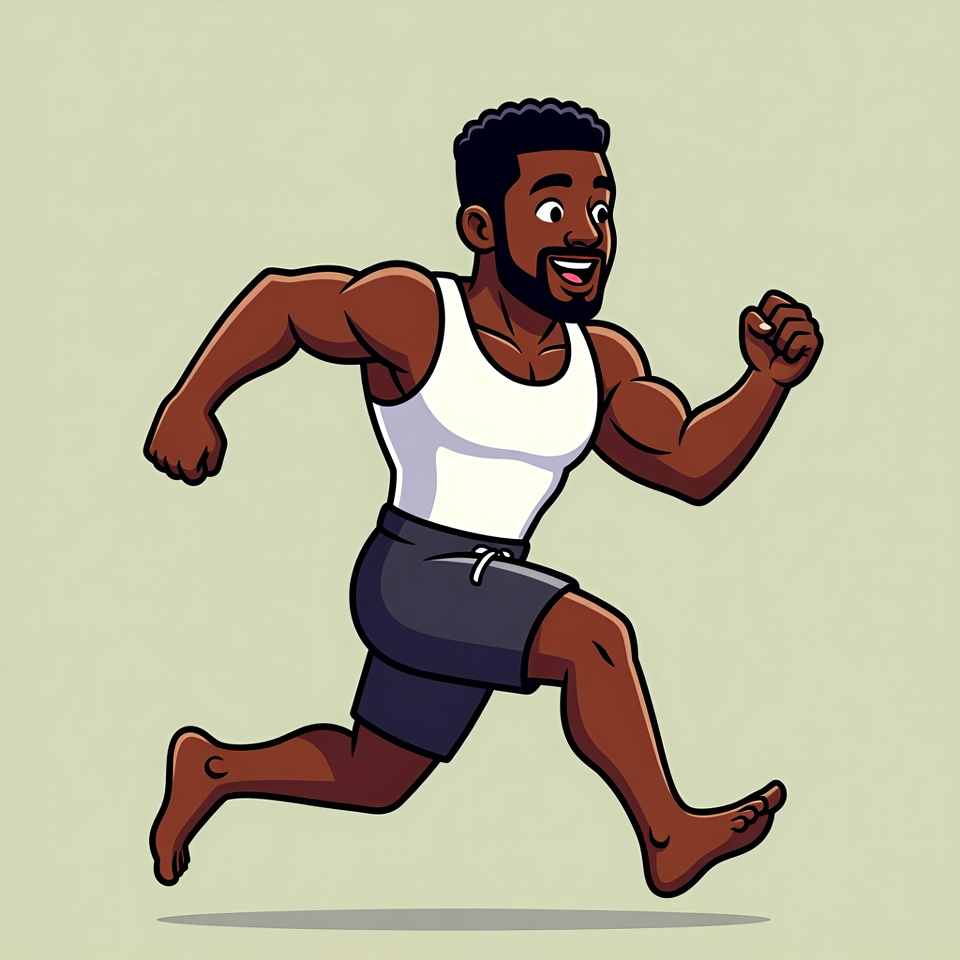 African-American man running illustration African-American man running illustration