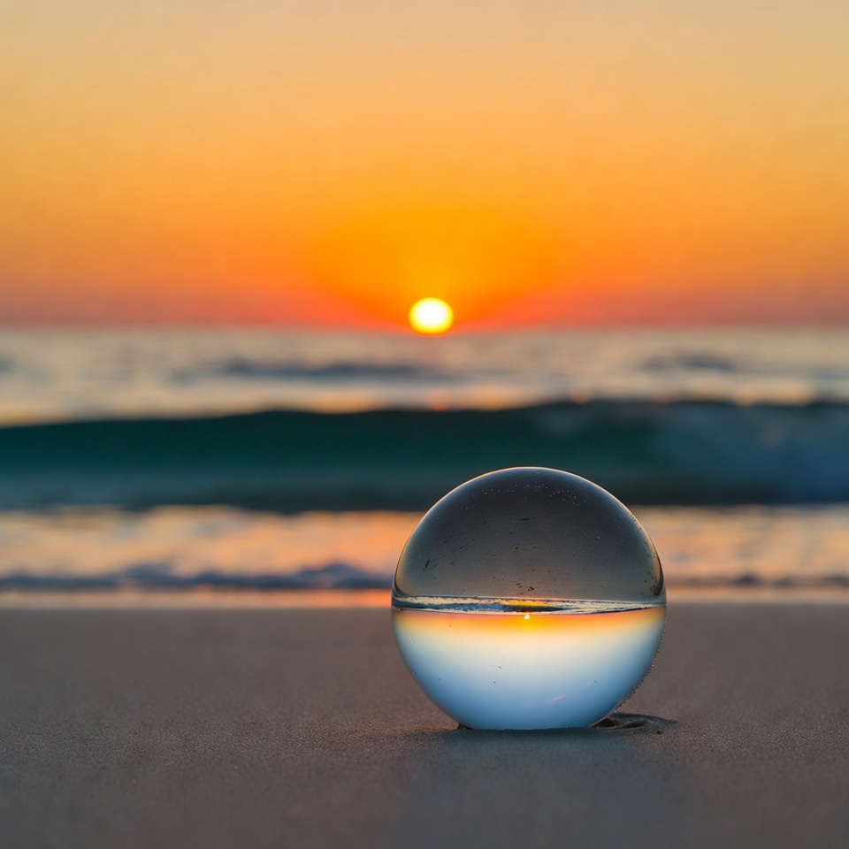 Crystal Ball Capturing Sunset Beach Crystal Ball Capturing Sunset Beach
