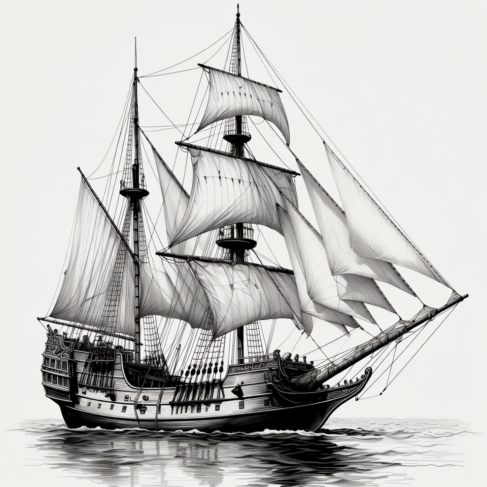 Sailing Ship on Sea Sailing Ship on Sea