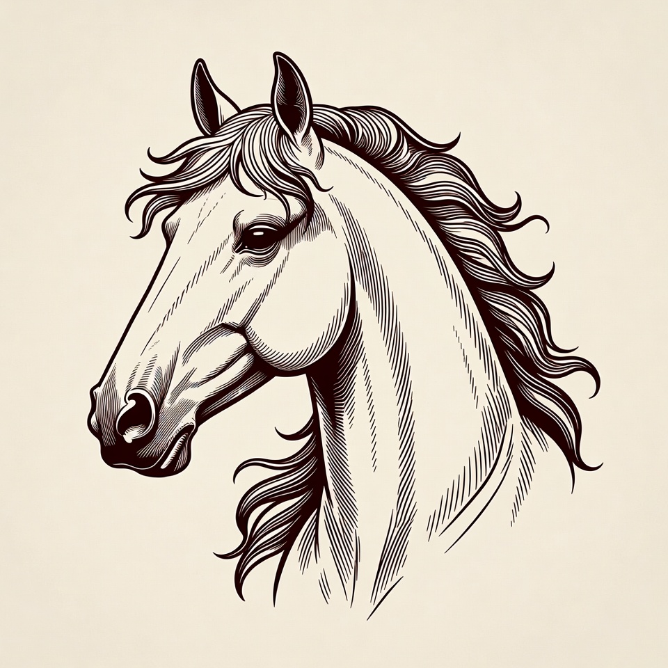 Horse head illustration Horse head illustration