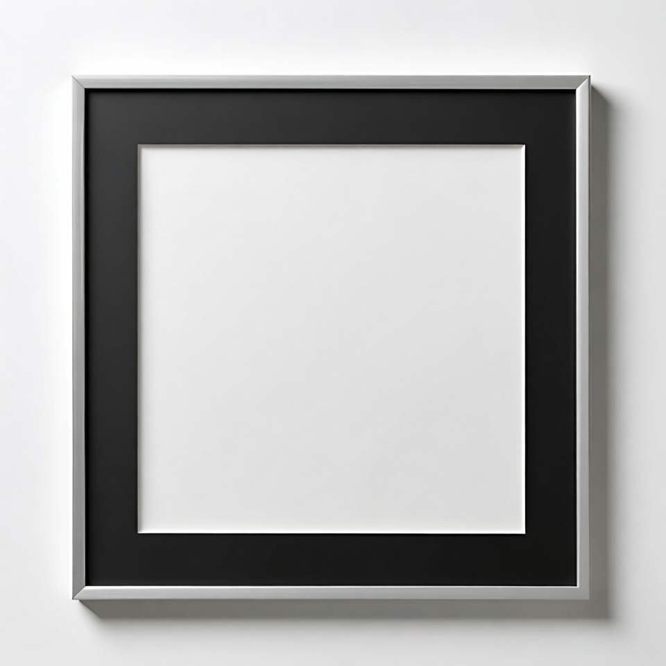 Empty Silver Frame on White Background Empty Silver Frame on White Background
