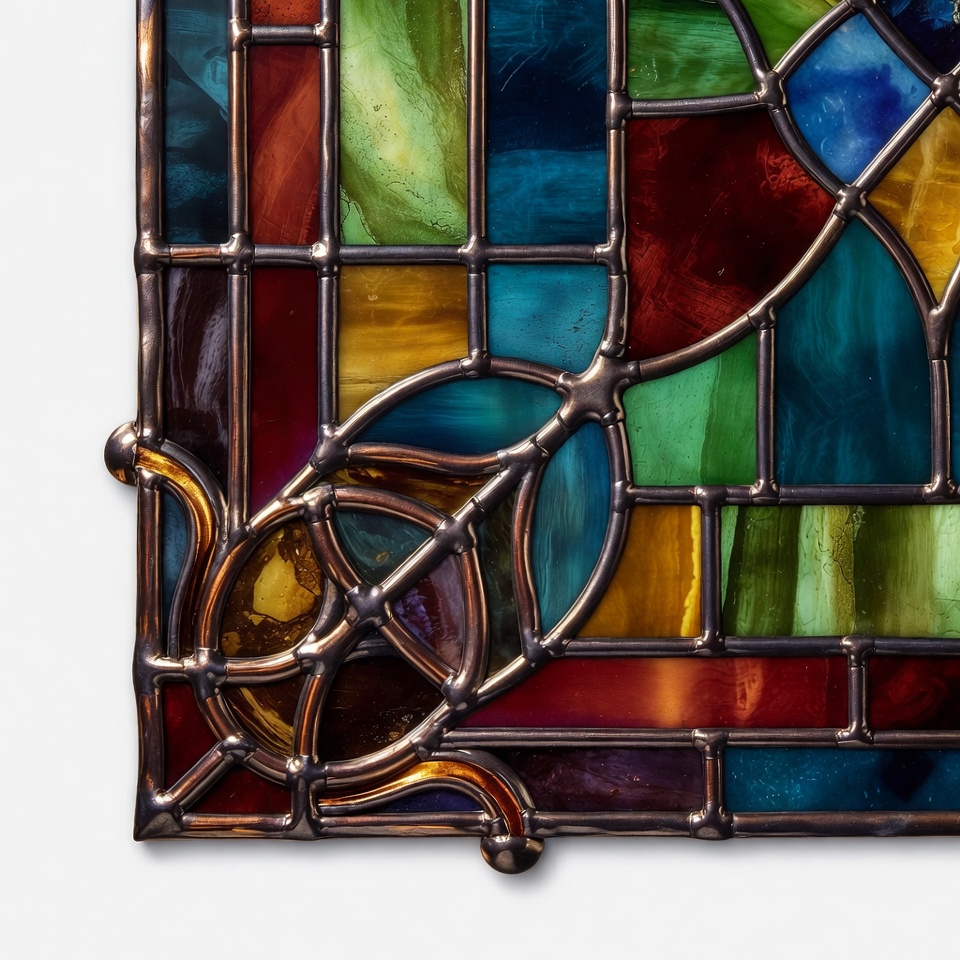 Colorful Stained Glass Leaf Design Colorful Stained Glass Leaf Design