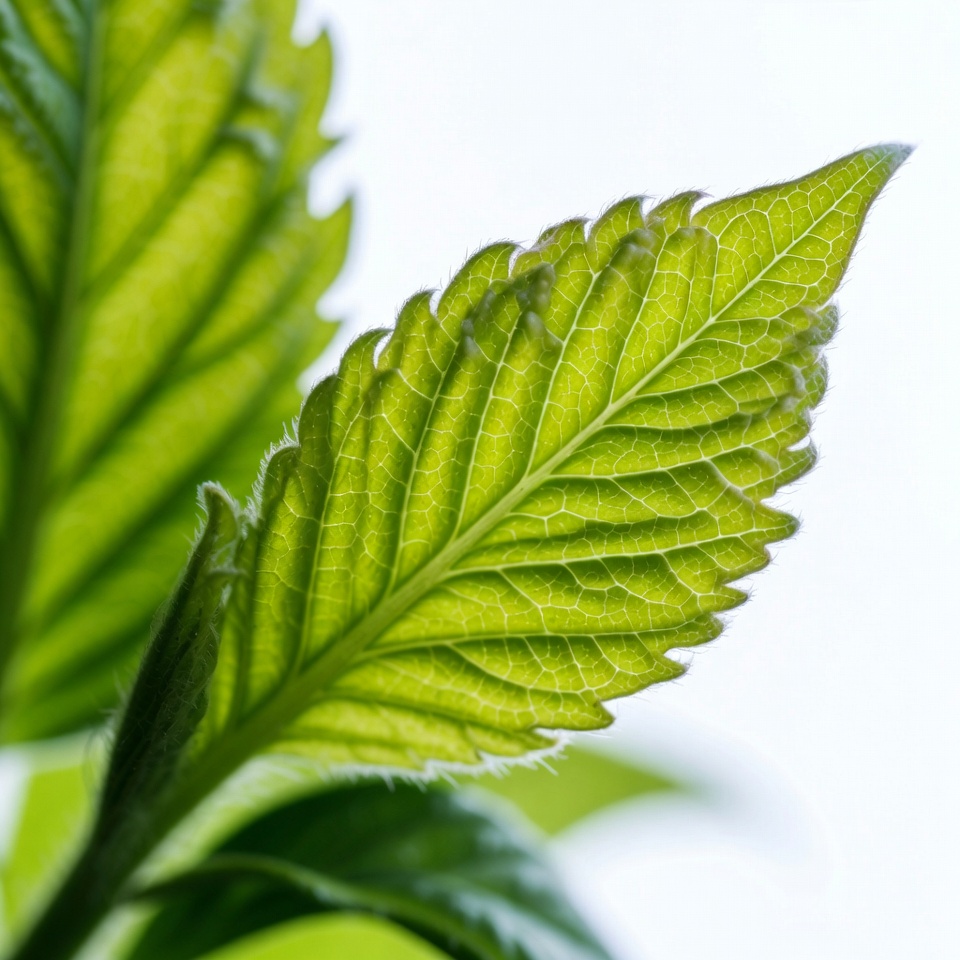 Fresh serrated green leaf Fresh serrated green leaf